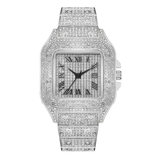 The Timeless Radiance: 2024 Luxury Rhinestone Unisex Gold Watch