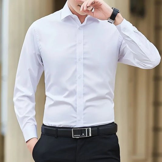 The Professional Edge: Men’s Slim-Fit Easy-Care Business Shirt